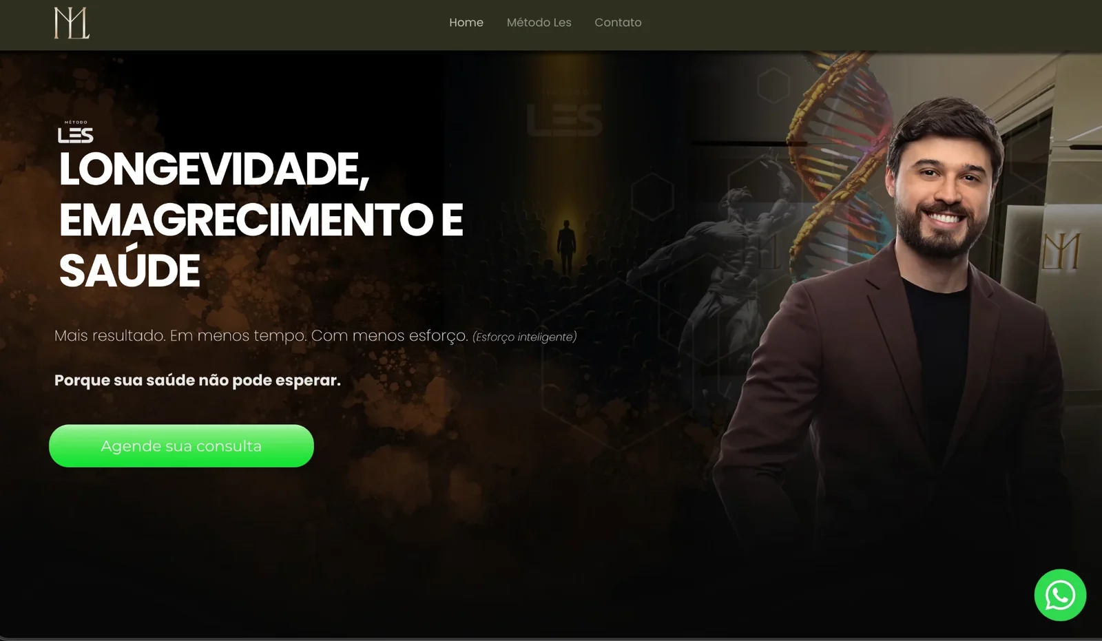 Hero de site médico desenvolvido pela Mercuri — projeto 11 de 11